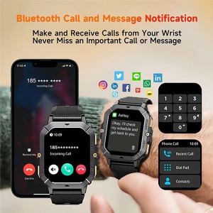 Oukitel BT101 crn Smart Watch Military 410mAh/Heart rate/SpO2/Blood Pressure/Accelerometer/eSIM - Img 4