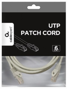 PP6U-CU-3M Gembird Mrezni kabl, CAT6 BAKARNI UTP Patch cord 3m grey - Img 1