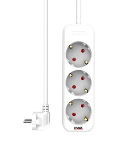 Produžni kabl 3 utičnice 3m Max MPS-103-3M Beli