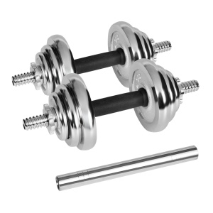REBEL ACTIVE Hromirani podesivi set bučica sa šipkom u koferu, 20 kg, model RBA-2326-20