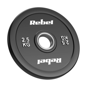 REBEL ACTIVE Olimpijski tegovi BUMPER gumirani 2x2.5kg za šipku 51mm RBA-2144-02.5 - Img 2