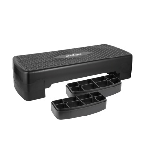 REBEL ACTIVE Step klupa za aerobik i fitnes sa 3 nivoa visine crna 68cm RBA-3227-BK - Img 2