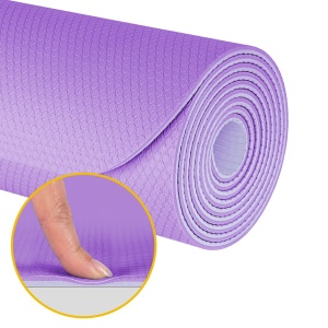 REBEL ACTIVE Strunjača prostirka za jogu, pilates i fitnes 183x61 cm debljina 4 mm TPE ljubičasta RBA-3157-2PU - Img 4