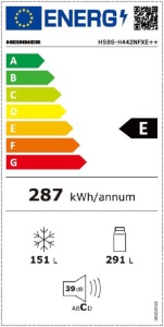 SBS frižider HEINNER HSBS-H442NFXE++ 442l/NoFrost/90x177/Inverter/Inox - Img 4
