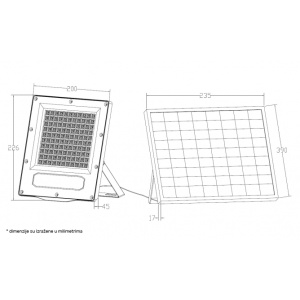 SOLARNI REFLEKTOR GN-SFL519-120W 5000K 1500lm 90° IP66