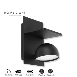 SOLEA 57 ZIDNA LAMPA 7W 3000K CRNA DIM - Img 4