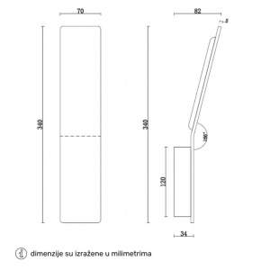 SOLEA 84 ZIDNA LAMPA 6W CCT CRNA - Img 2