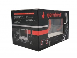 SPK-107 ** Gembird Stereo zvucnici Orange/Black, 2 x 3W RMS USB pwr, 3.5mm kutija sa prozorom (379) - Img 3