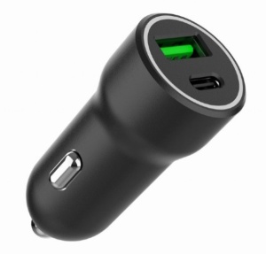 TA-UC-A2PDQC20-CAR-01 Gembird 2-port USB car fast charger, Type-C PD, 20 W, black - Img 3