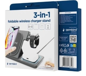 TA-WPC31A-01-BK Gembird Sklopivi bežièni punjaè 3 u 1, 15 W, Apple Watch, crni - Img 3