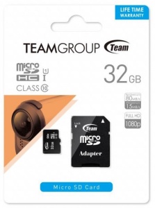 TeamGroup MICRO SDHC 32GB 100/20MB/s UHS-I U1 C10 +SD Adapter TUSDH32GCL10U03 - Img 1