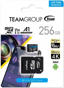 TeamGroup MICRO SDXC 256GB ELITE, UHS-I U3 V30 A1, 100/50MB/s +SD Adapter TEAUSDX256GIV30A103 - Img 2