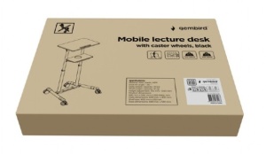 TVS-DESK-01-BK Gembird Mobilni sto sa toèkicima, 1110-1345 mm, crne boje - Img 2