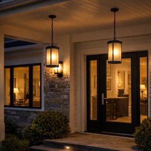 Viseća lampa - fenjer 1xE27 IP33 crni - Img 4
