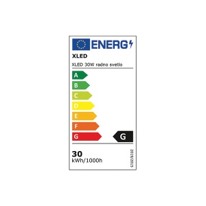 XLED 30W radno svetlo LED reflektor 6500K,IP54,RA80,AC220-240V,Crni - Img 2