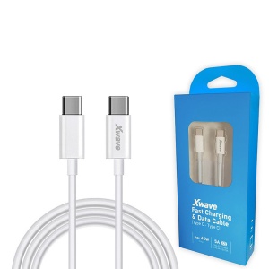 Xwave Kabl USB Tip-C muški na Tip-C muški 1M 5A 5Gbps,65W punjenje,bakar,beli - Img 1