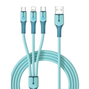Xwave USB Kabal 3 in1 TIP-A-micro/C/Lighting 65W 1.5m (usbA,usbC,Iphone,Micro),led indikacija pvc - Img 2