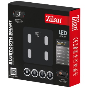 Zilan Pametna vaga za merenje, do 180kg, LED, Bluetooth, crna - ZLN8980 - Img 2
