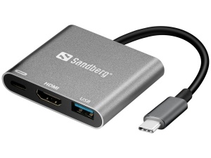 Adapter Sandberg 136-00 USB-C na HDMI+USB A+USB-C - Img 1