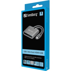 Adapter Sandberg 136-00 USB-C na HDMI+USB A+USB-C - Img 2