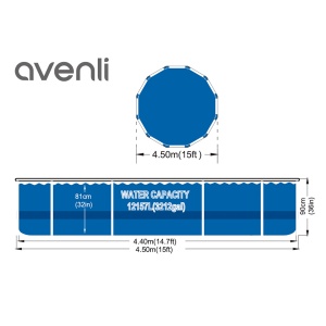 AVENLI Porodični bazen sa metalnom konstrukcijom set okrugli 427x84cm 17800EU - Img 3