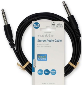 CAGL23000BK20 Stereo audio kabl, 6,35 mm muški, Niklovani, 2,00 m, Crni - Img 2