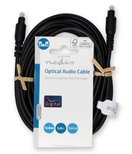 CAGL25000BK50 Opticki kabl TosLink muski - TosLink muski, 5m, Okrugli, PVC, Crni - Img 3