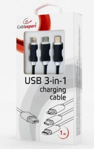 CC-USB2-AM31-1M Gembird USB 3-u-1 kabl za punjenje 8-pin, Type-C, microUSB, crni, 1m - Img 2