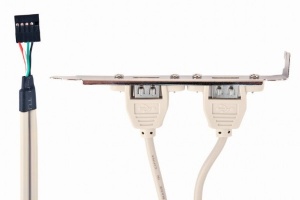 CCUSBRECEPTACLE Gembird Double USB Receptacles on bracket 25cm - Img 2