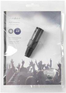 COTP15900BK, XLR konektor, Ravni, Muški, Niklovani, Lemljenje, Preènik kab. ulaza: 5,0 mm, 1 kom