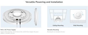 Cudy AC1200 Wi-Fi Access Point, AP1200 1.0,867 Mbps + 300 Mbps Wi-Fi 1, 802.3at/af, Passive PoE, D - Img 2
