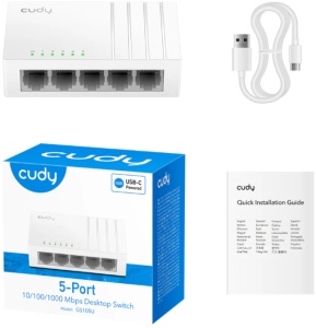Cudy GS105U 5-Port Gigabit Ethernet Switch with USB-C Power Jack - Img 1