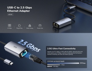 Cudy UE25C, Type-C adapter za Ethernet od 2.5 Gbps, 10/100/1000/2500 Mbps - Img 2