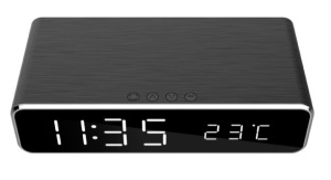 DAC-WPC-01 Gembird Digitalni sat + alarm sa bezicnim punjenjem telefona, Black - Img 3