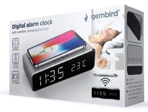 DAC-WPC-01-S Gembird Digitalni sat + alarm sa bezicnim punjenjem telefona, Silver - Img 3
