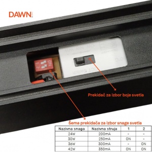DAWN LED SVETILJKA LL40120 20/30/40W CCT CRNA 1,2 met - Img 2