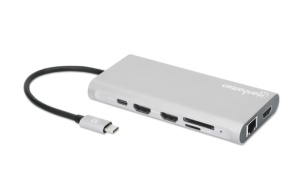 Docking station Manhattan 130660 12in1 USB-C - 3xHDMI/4xUSB/LAN/CR/PD 100W - Img 2
