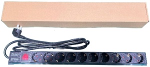 ExeLink Razvodni PDU panel za rack 19 in, sa 10 uticnih mesta, kabl 2m (aluminijum)