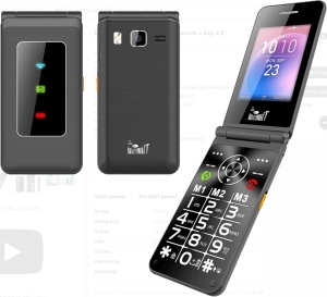 FLIP XXL MOBILNI TELEFON,Veliki displej u boji 2,8 inèa, Dual SIM (2G), FM, BT, 1400 mAh