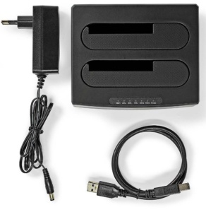 HDDUDB3210BK Nedis USB 3.2 DUPLI docking station za 2.5/3.5 SATA hard diskove, Kloniranje max 8TB - Img 2