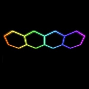 Hexagon LED tube 4 heads RGB 12V 410mm 21pcs