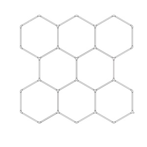 Hexagon LED tube 8 heads light 280W 6500K 2450*2360mm