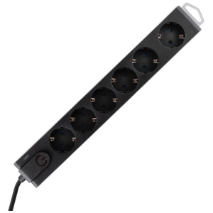 home Produžni kabel sa zaštitom, 6 utičnica, 1.0 mm², 1.5 met - NVT 6K/BK - Img 2