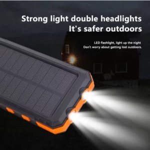 HRD-T12 ** Gembird solar power bank 12000mAh 2xUSB, 1xType-C, LED, kompas (999) - Img 3