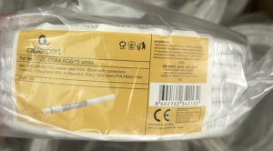 KABL-COAX-RG6/15 white (X553)** koaksialni kabl RG6 konektor F-male/IEC, conduct.18%, 6.5mm 15m (200 - Img 1