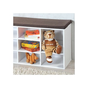 KESPER KSP15910 DRVENI CIPELARNIK BELI SA JASTUKOM ZA SEDENJE 103,5X48X29,5CM - Img 3