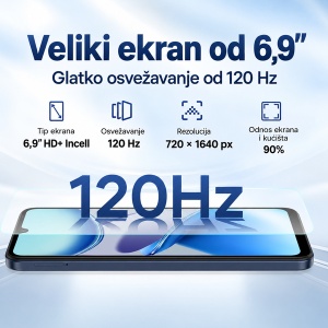 Lagenio A12 Pro ethereal blue 4G/Octa-Core/6.9" HD+/120Hz/8GB+256GB/50MP/8MP/6500mAh/Android15 - Img 2