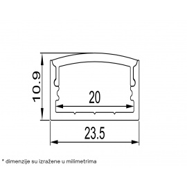 LED PROFIL LL-ALP014 KOMPLET SIVI - Img 3