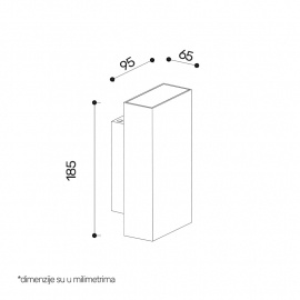 LED SVETILJKA 2382 ZIDNA 10W 3000K IP65 ANTRACIT - Img 3