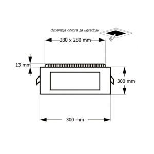 LED ugradna CCT panel lampa 24W - Img 2
